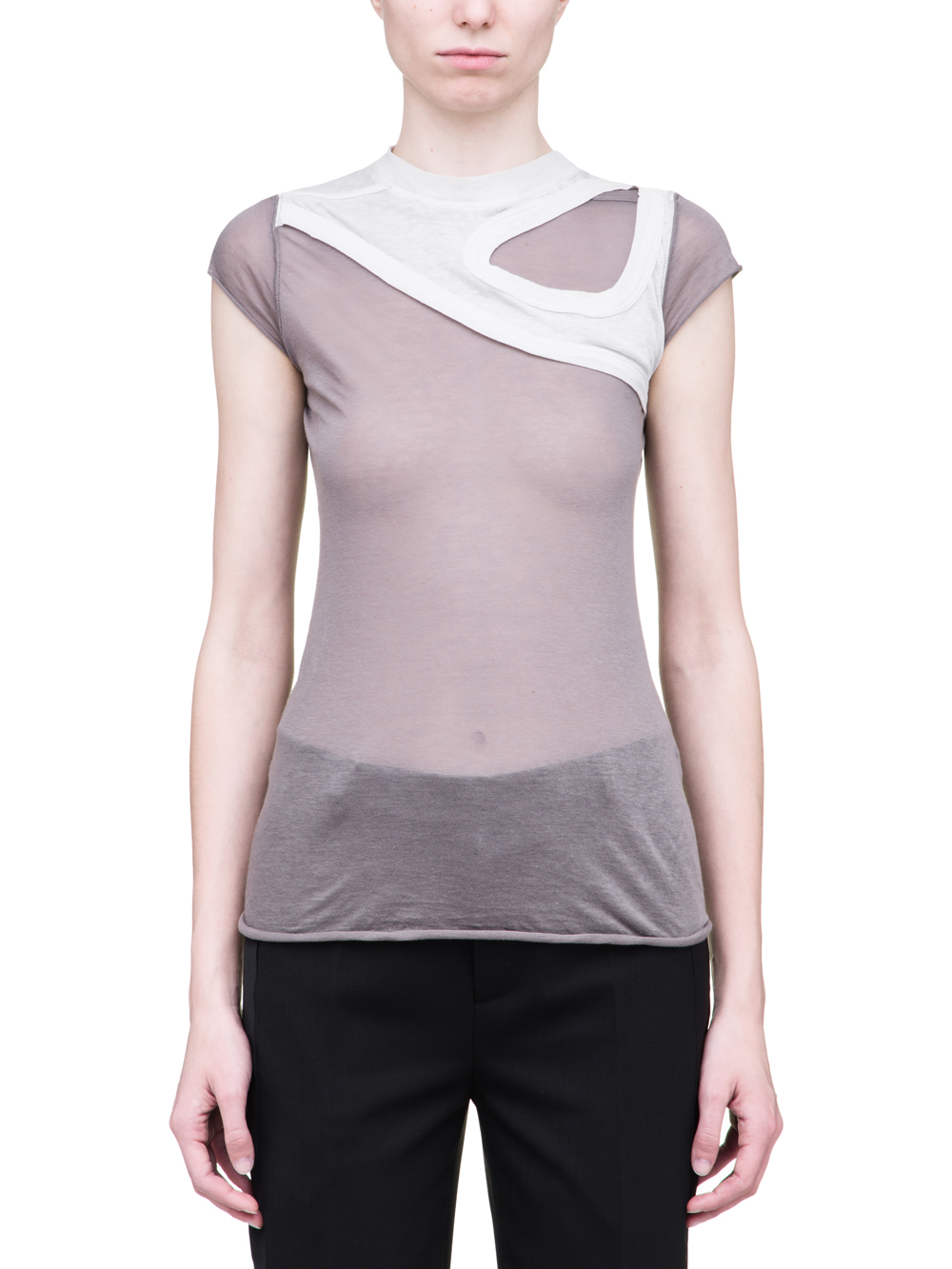 RICK OWENS SS19 BABEL ONE AND ONE QUARTER TEE IN DUST GREY LIGHT COTTON