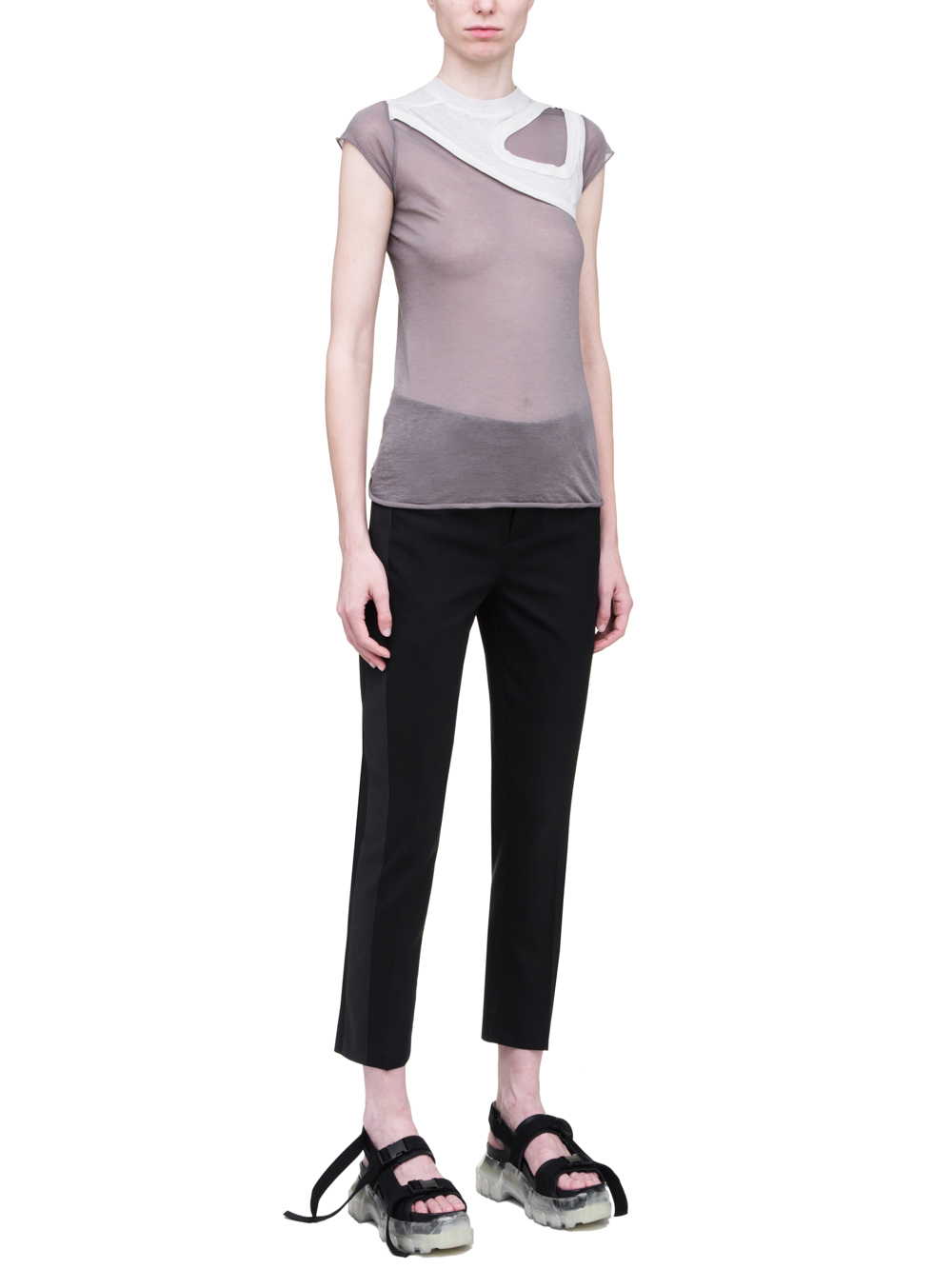 RICK OWENS SS19 BABEL ONE AND ONE QUARTER TEE IN DUST GREY LIGHT COTTON