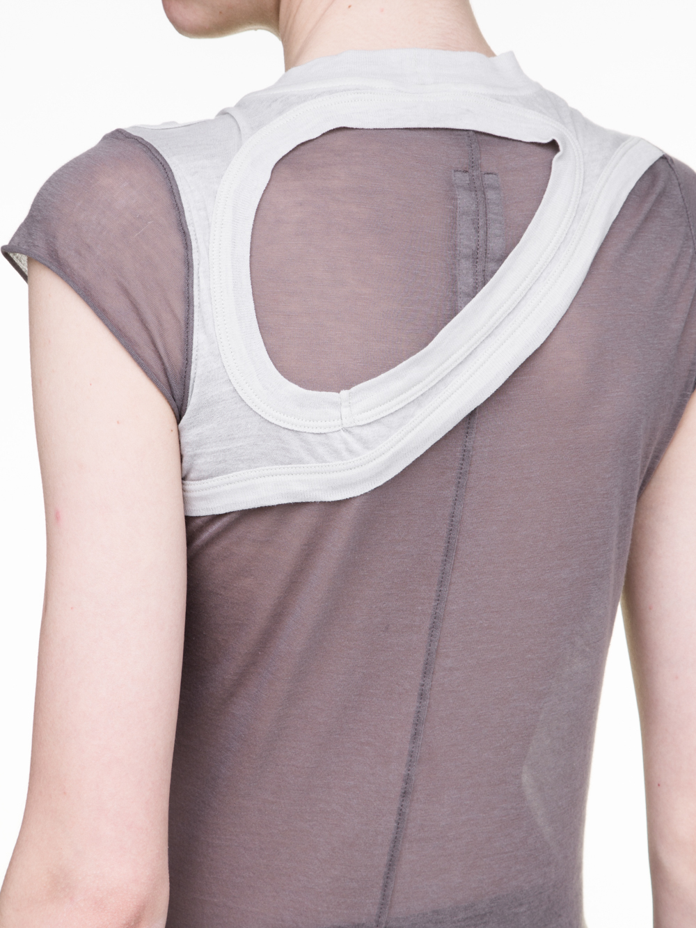 RICK OWENS SS19 BABEL ONE AND ONE QUARTER TEE IN DUST GREY LIGHT COTTON