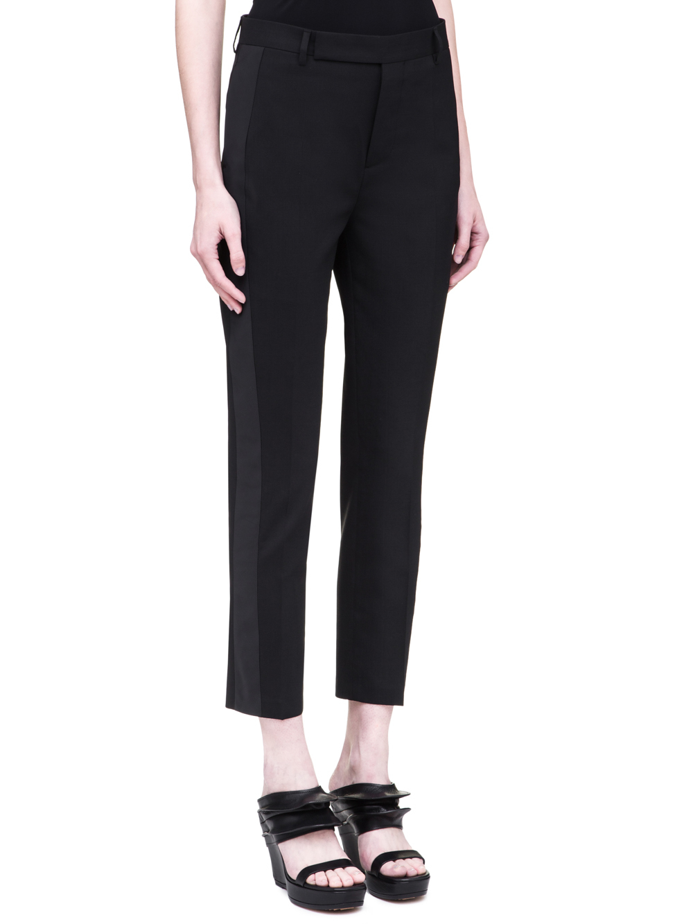 RICK OWENS SS19 BABEL AUSTIN PANTS IN BLACK WOOL