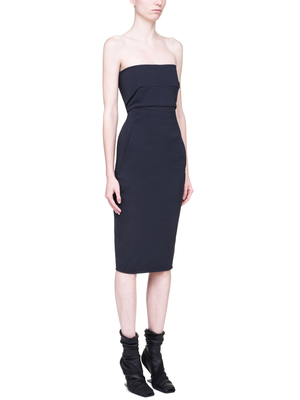 RICK OWENS SS19 BABEL BUSTIER DRESS IN BLUEJAY BLUE