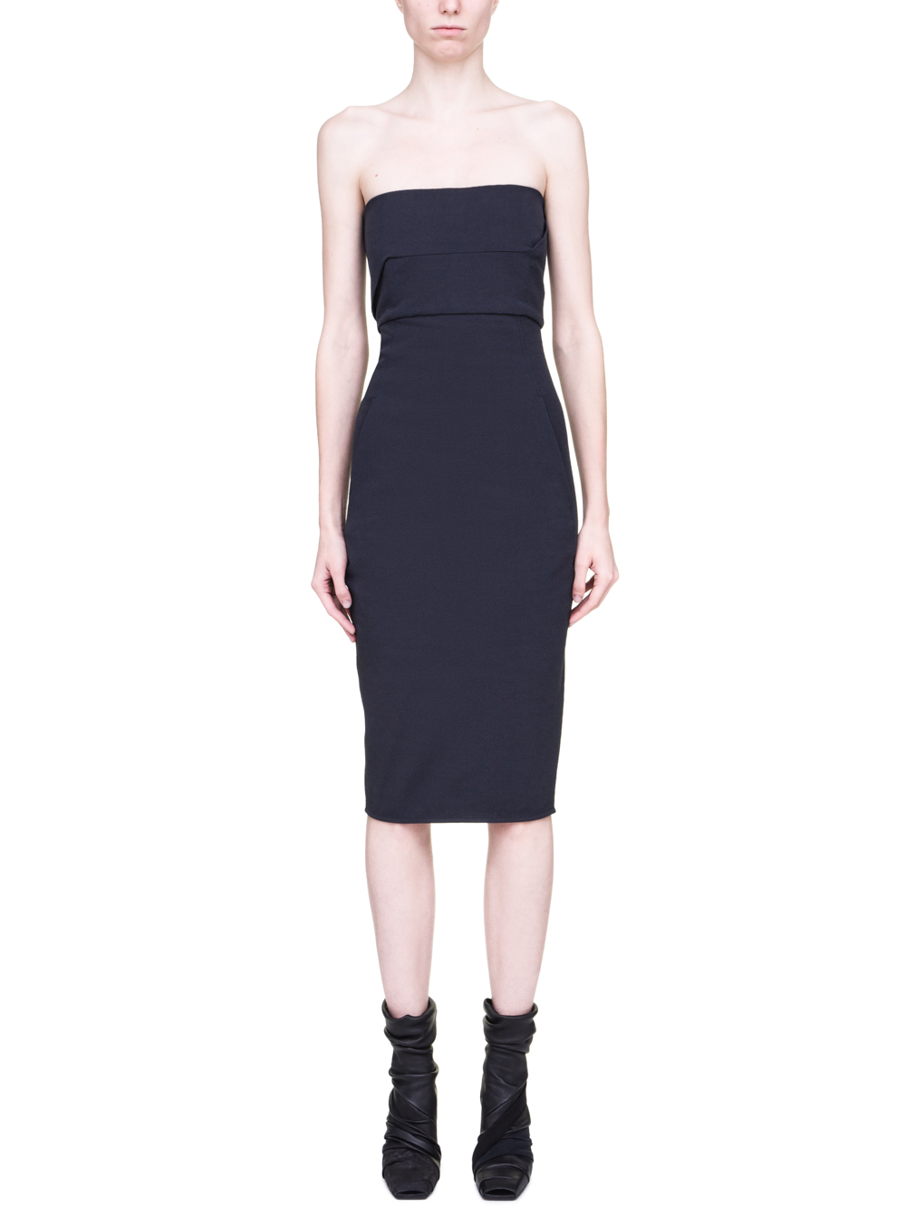 RICK OWENS SS19 BABEL BUSTIER DRESS IN BLUEJAY BLUE