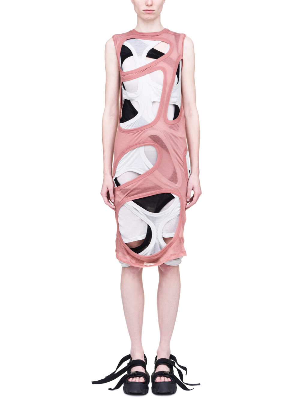 RICK OWENS SS19 BABEL MEGA MEMBRANE DRESS IN LIGHT COTTON
