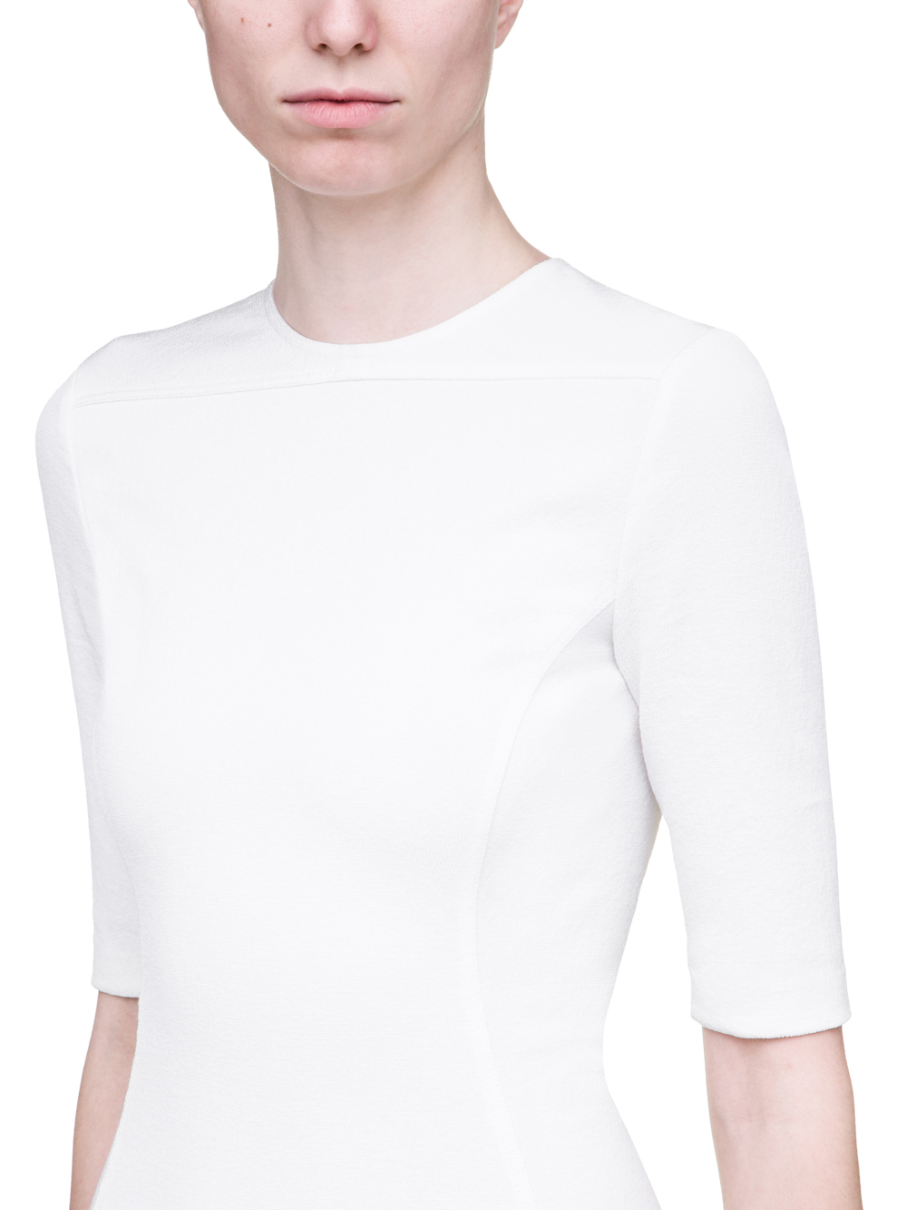 RICK OWENS SS19 BABEL OFFICE GOWN IN MILK WHITE