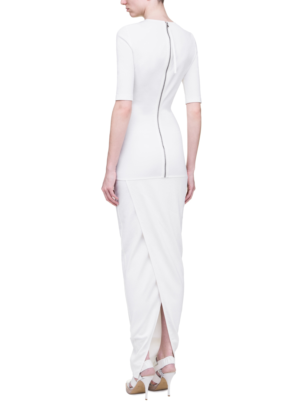 RICK OWENS SS19 BABEL OFFICE GOWN IN MILK WHITE