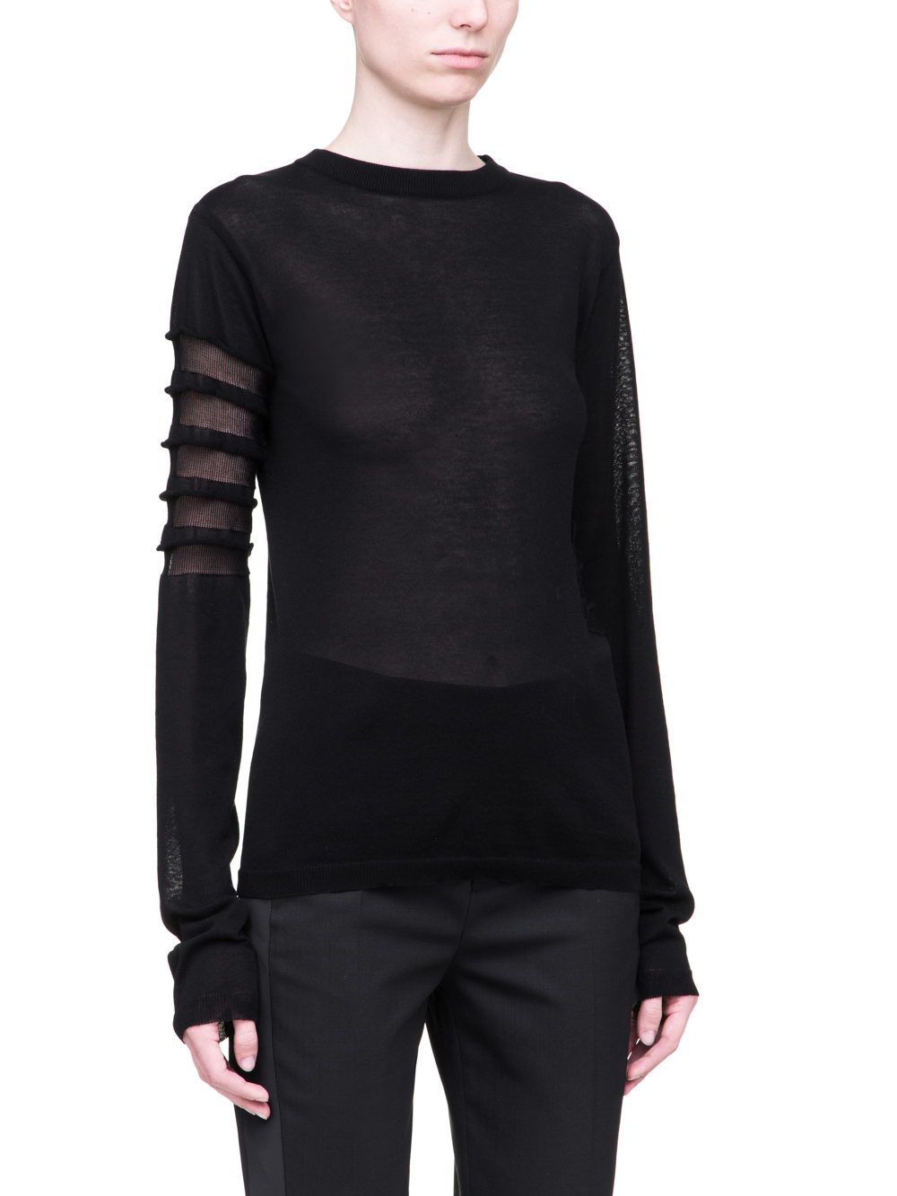 RICK OWENS SS19 BABEL BIKER LEVEL ROUND NECK SWEATSHIRT IN LIGHT COTTON