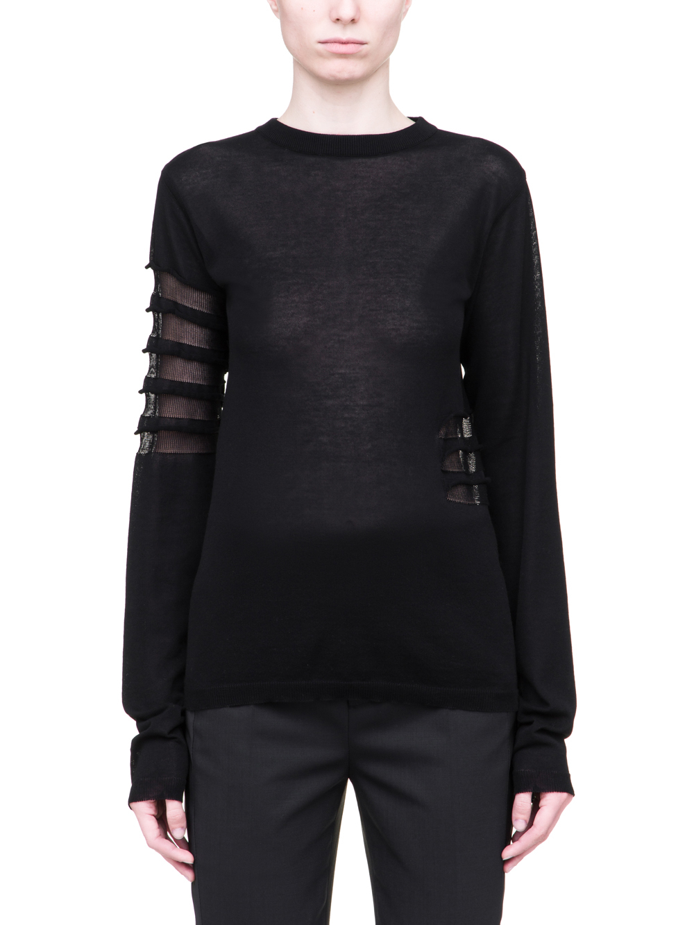 RICK OWENS SS19 BABEL BIKER LEVEL ROUND NECK SWEATSHIRT IN LIGHT COTTON