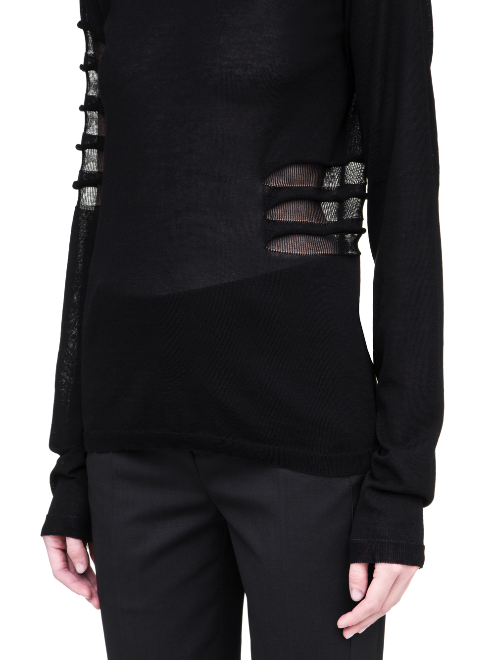 RICK OWENS SS19 BABEL BIKER LEVEL ROUND NECK SWEATSHIRT IN LIGHT COTTON