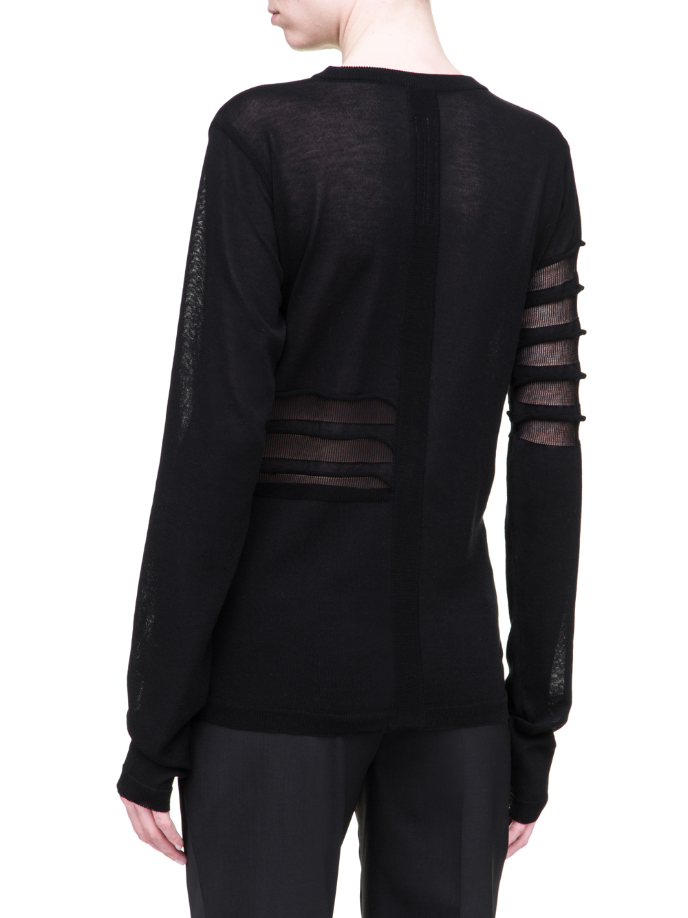 RICK OWENS SS19 BABEL BIKER LEVEL ROUND NECK SWEATSHIRT IN LIGHT COTTON