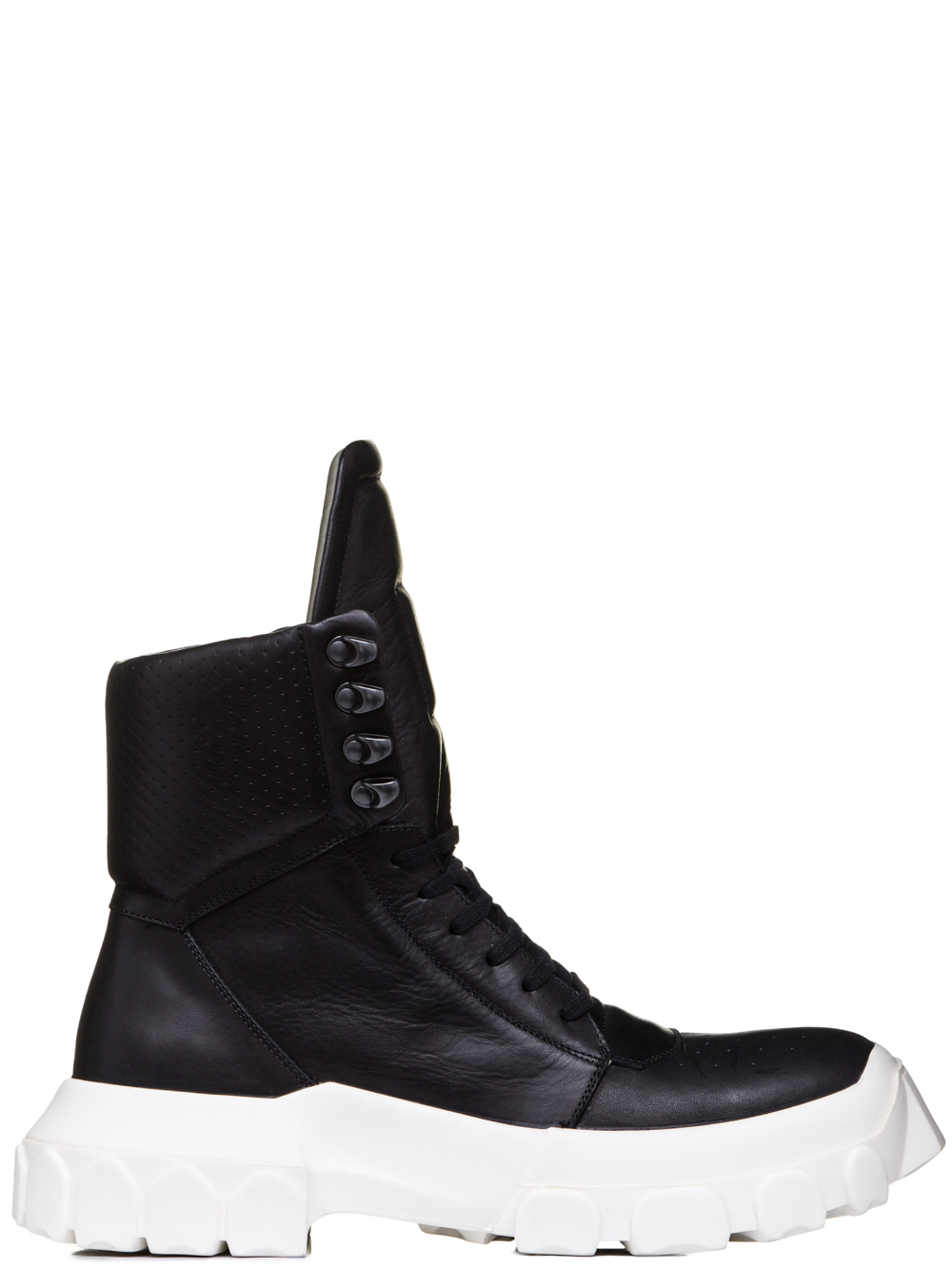 RICK OWENS SS19 BABEL HIKING SNEAKERS IN BLACK LEATHER