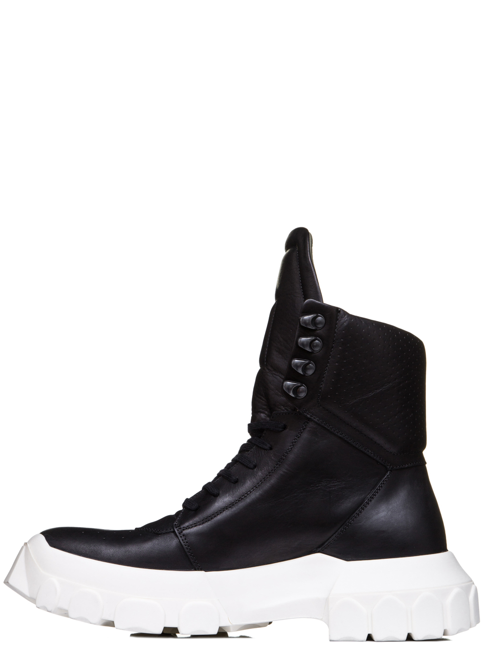 RICK OWENS SS19 BABEL HIKING SNEAKERS IN BLACK LEATHER