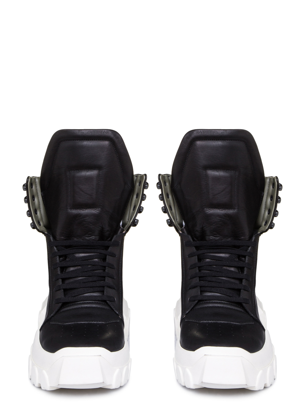 RICK OWENS SS19 BABEL HIKING SNEAKERS IN BLACK LEATHER