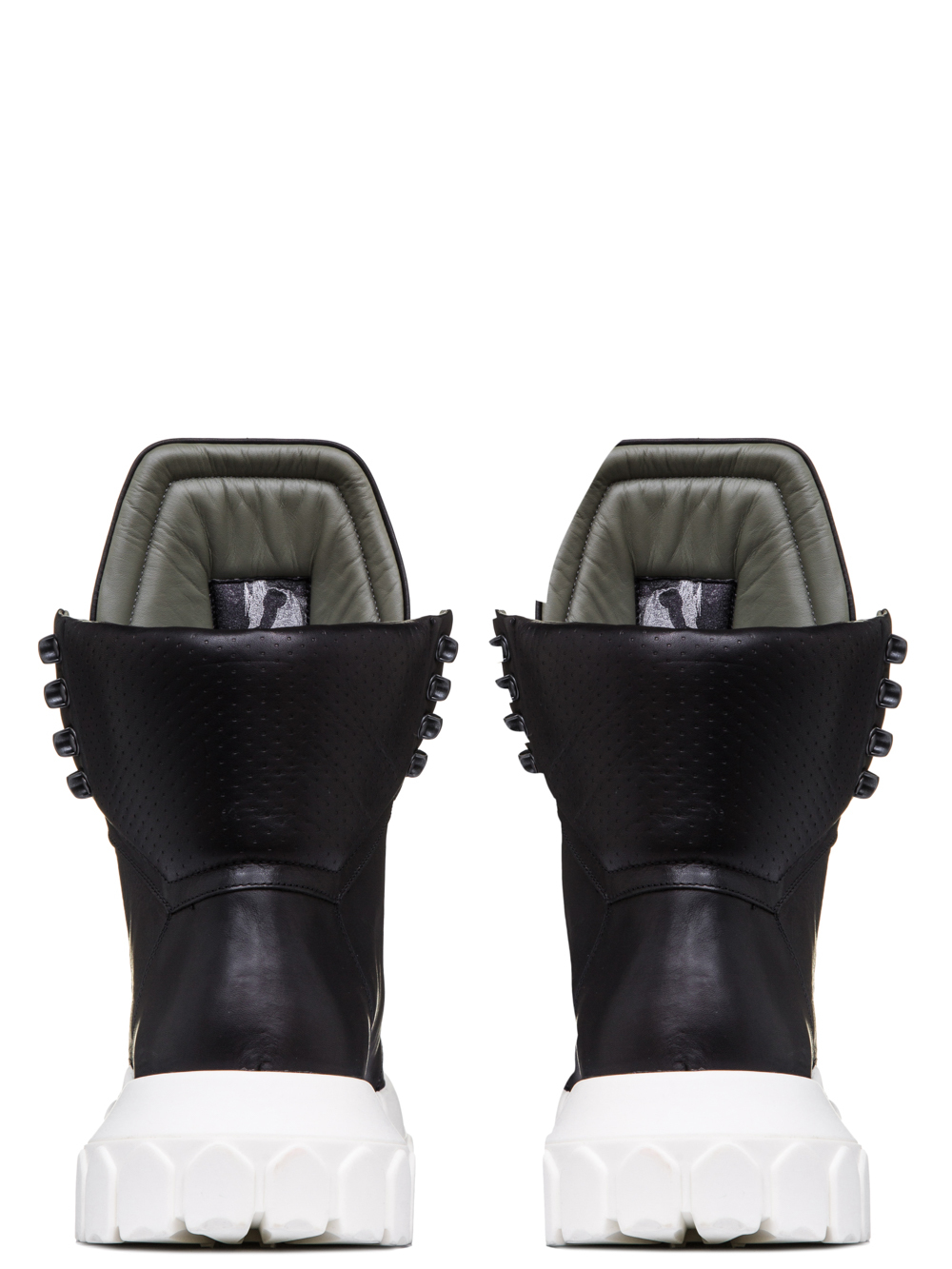 RICK OWENS SS19 BABEL HIKING SNEAKERS IN BLACK LEATHER