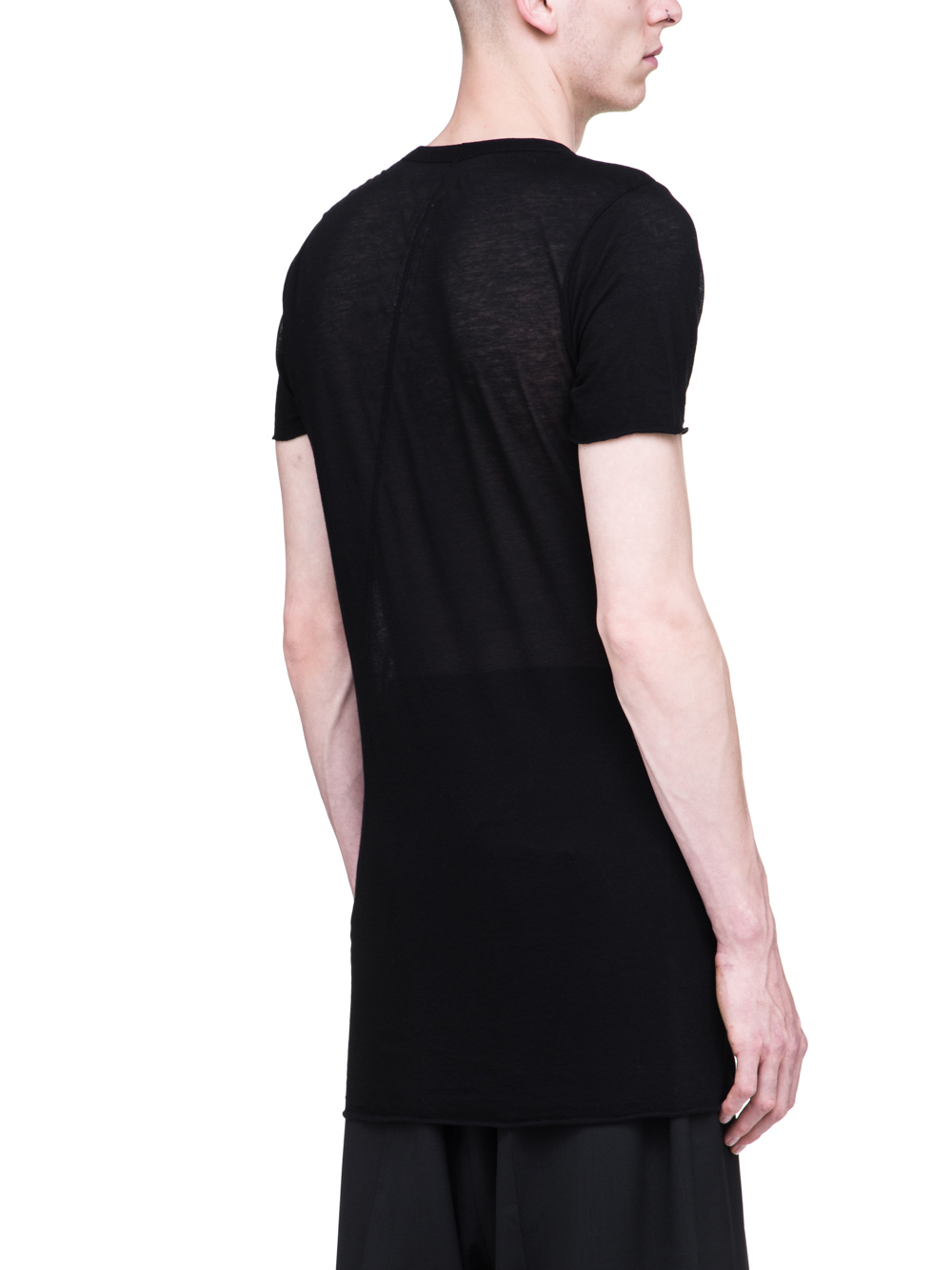 RICK OWENS SS19 BABEL BASIC SHORTSLEEVE TEE IN BLACK UNSTABLE COTTON