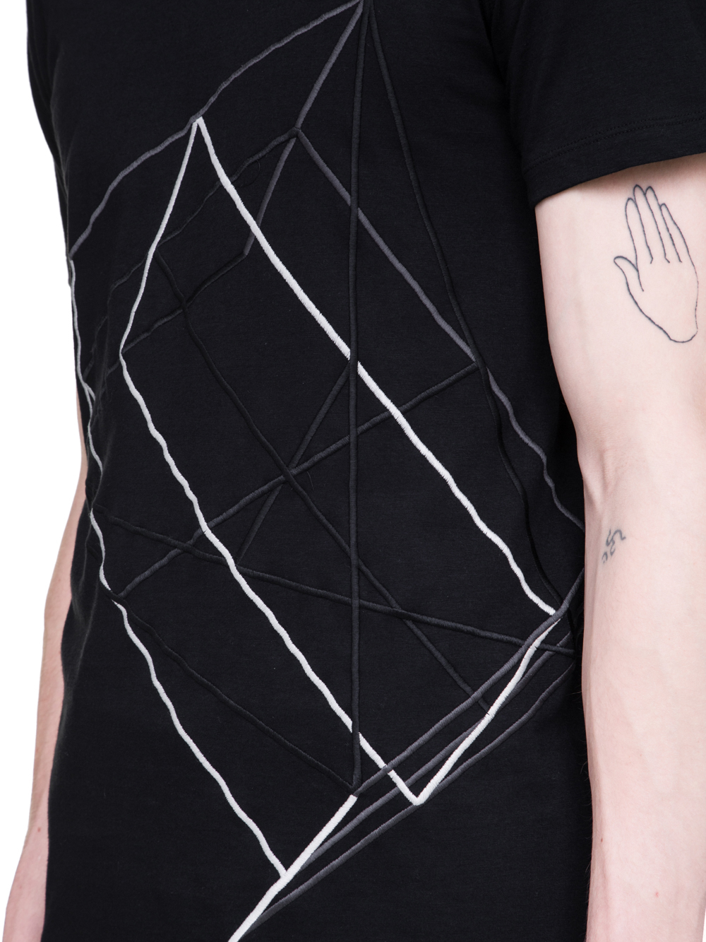 RICK OWENS SS19 BABEL LEVEL TEE IN BLACK COTTON