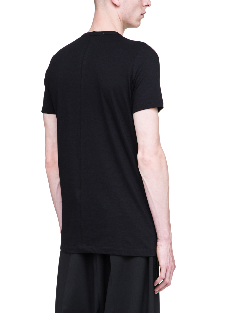 RICK OWENS SS19 BABEL LEVEL TEE IN BLACK COTTON