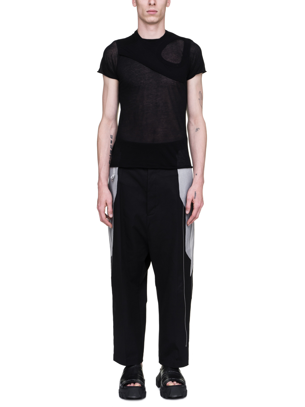 RICK OWENS SS19 BABEL LEVEL SHORTSLEEVE TEE WITH MEMBRANE