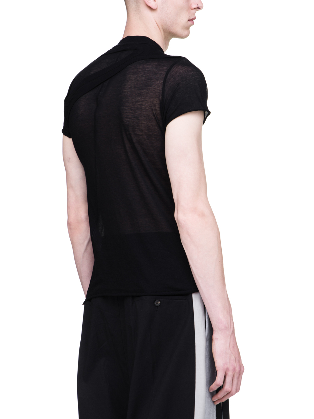 RICK OWENS SS19 BABEL LEVEL SHORTSLEEVE TEE WITH MEMBRANE