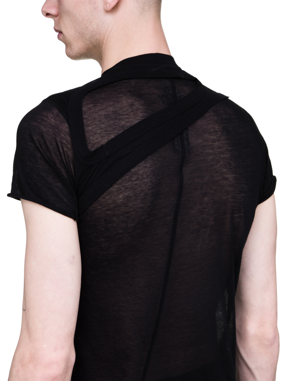 RICK OWENS SS19 BABEL LEVEL SHORTSLEEVE TEE WITH MEMBRANE