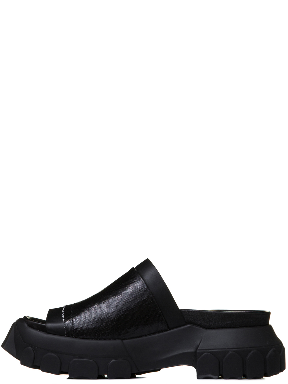 RICK OWENS SS19 BABEL TRACTOR SLIDES IN BLACK