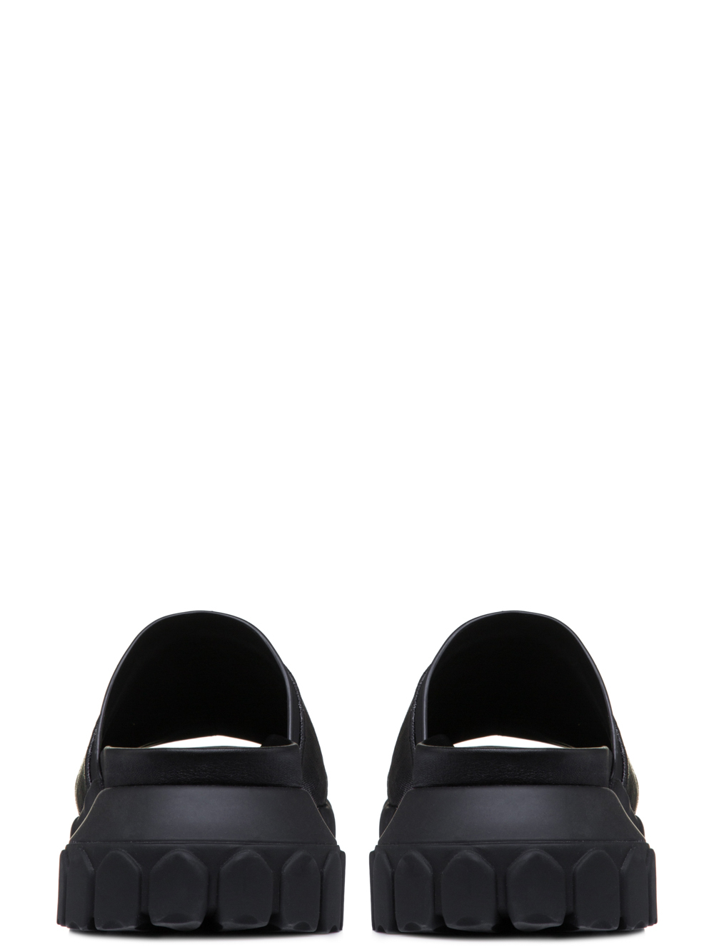 RICK OWENS SS19 BABEL TRACTOR SLIDES IN BLACK