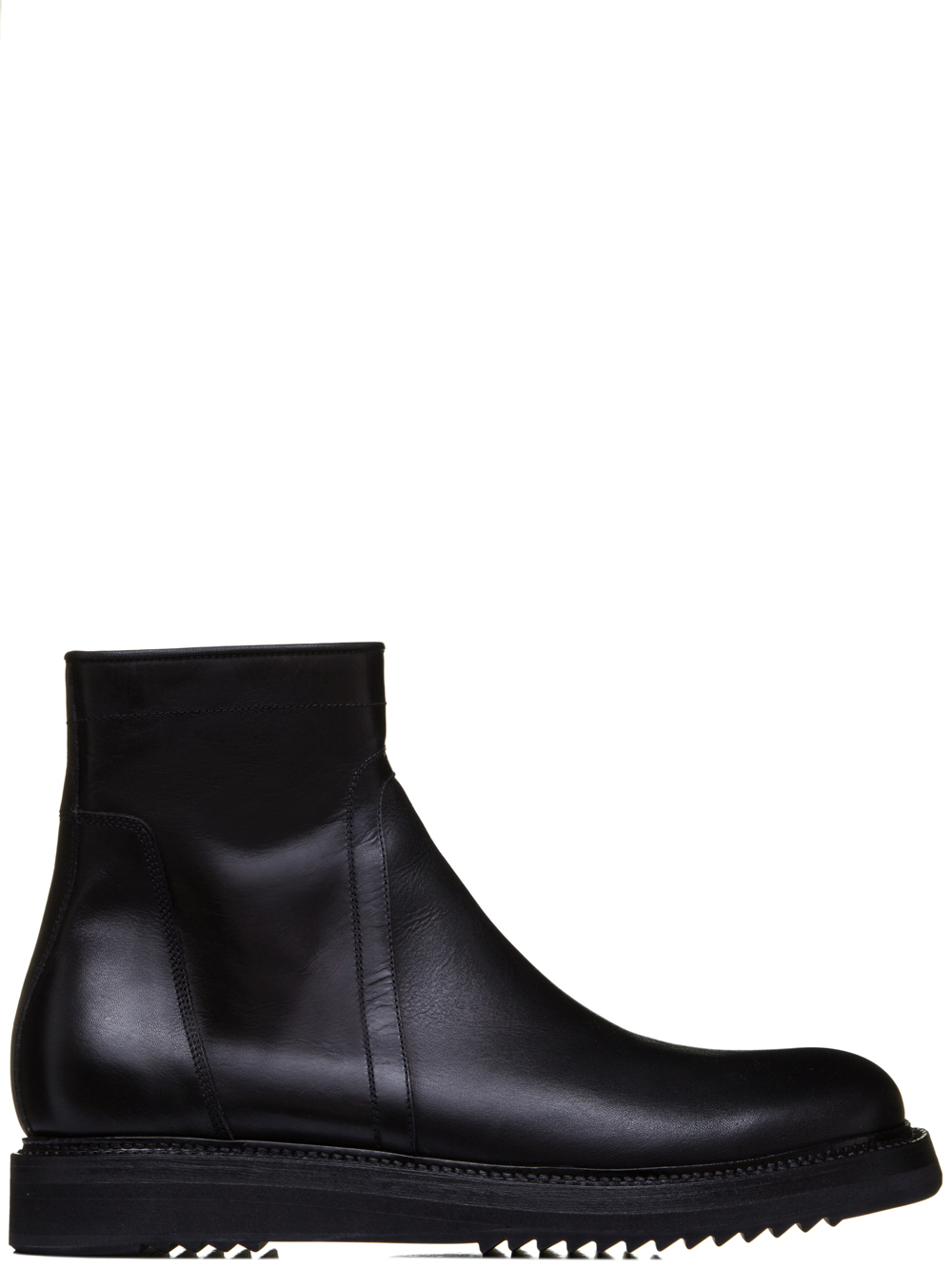 RICK OWENS SS19 BABEL CREEPER SLIM BOOTS IN BLACK CALF LEATHER