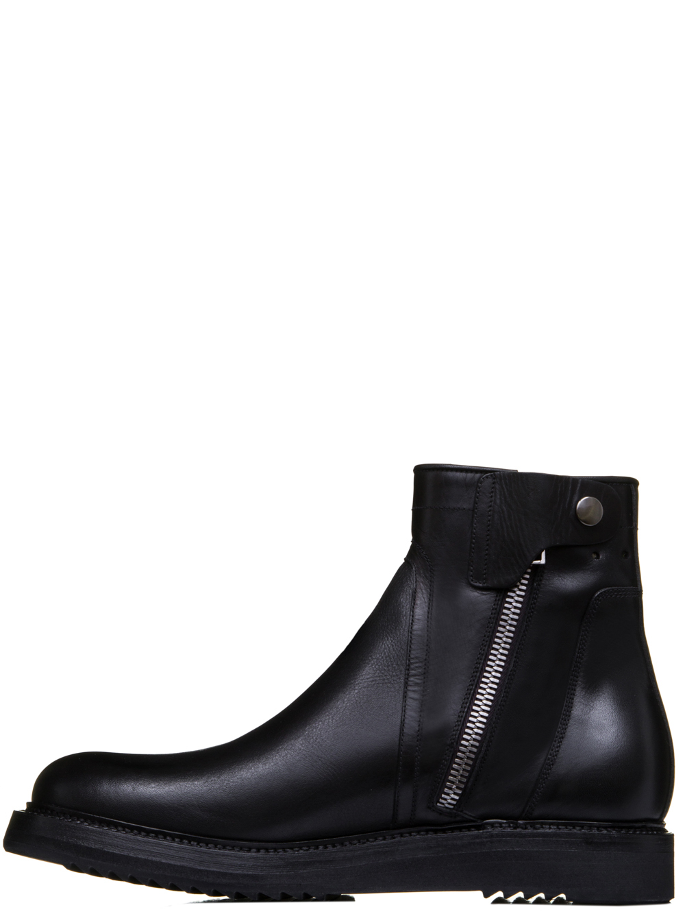 RICK OWENS SS19 BABEL CREEPER SLIM BOOTS IN BLACK CALF LEATHER