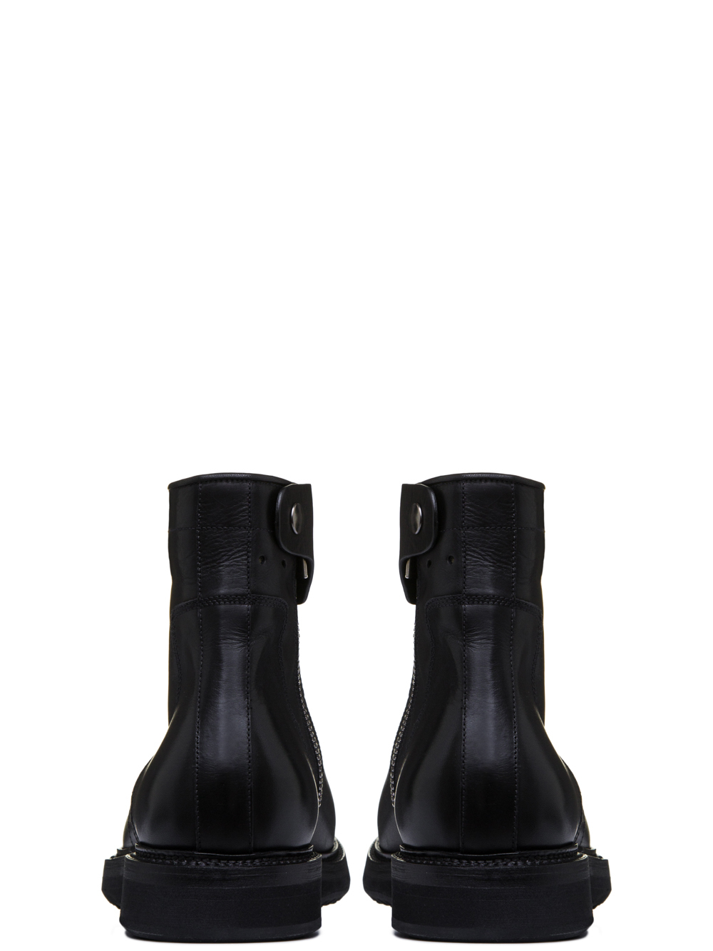 RICK OWENS SS19 BABEL CREEPER SLIM BOOTS IN BLACK CALF LEATHER