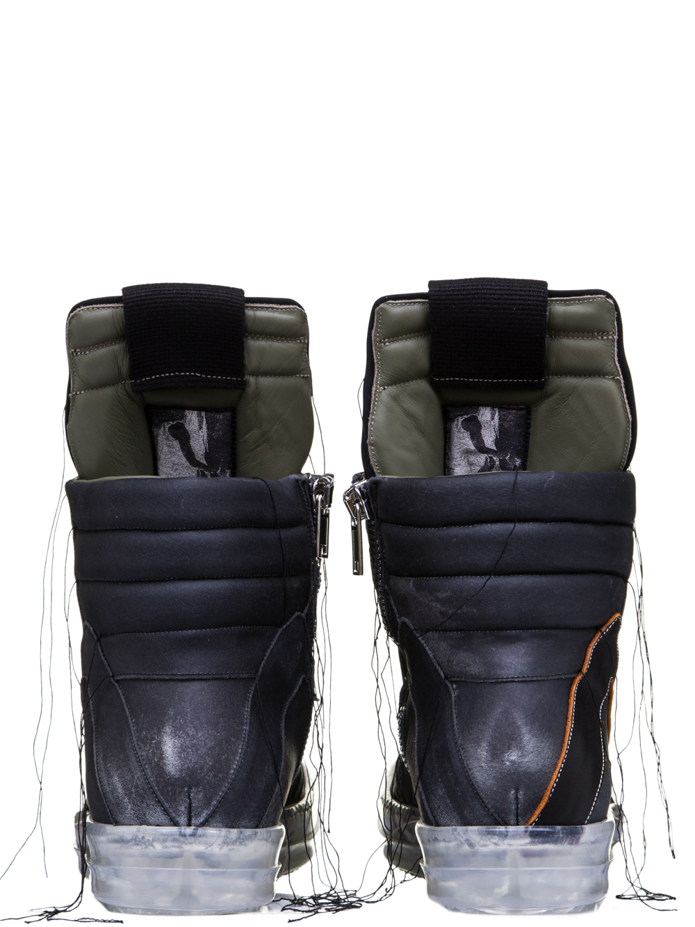 RICK OWENS SS19 BABEL GEOBASKETS IN BLUEJAY BLUE CALF LEATHER