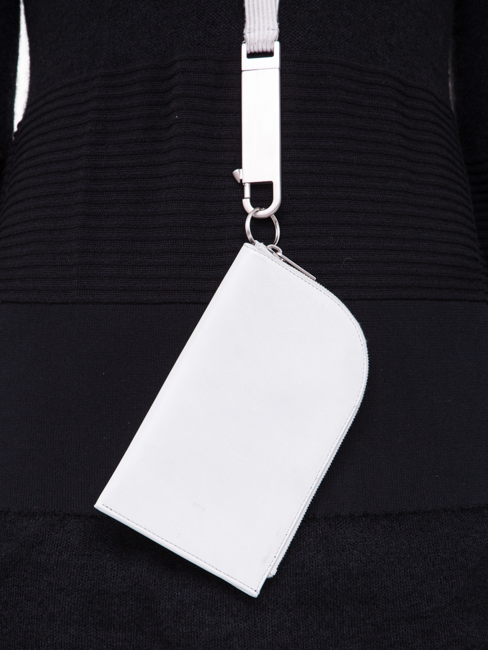 RICK OWENS SS19 BABEL CLASSIC NECKWALLET IN OYSTER LIGHT GREY