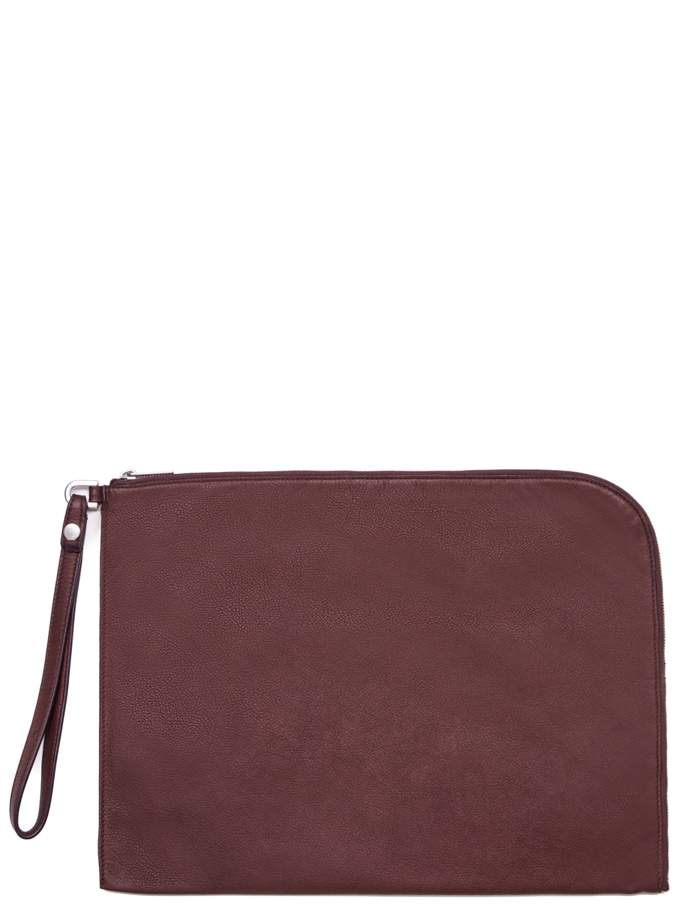 RICK OWENS SS19 BABEL COMPUTER POUCH IN BLOOD RED LEATHER