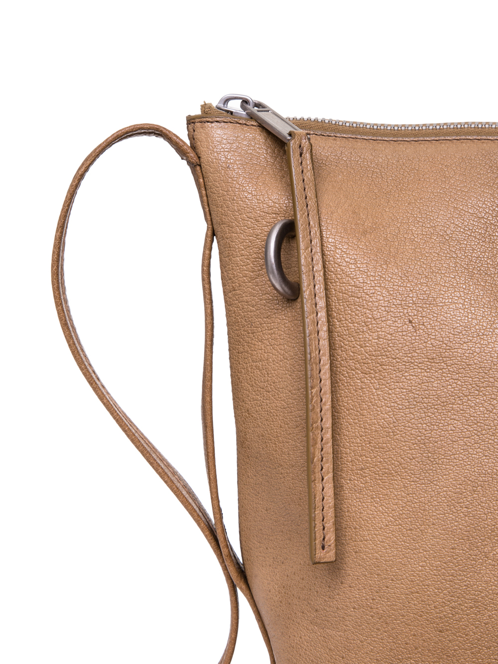 RICK OWENS SS19 BABEL SMALL BUCKET IN MUSTARD GREEN VEGETAL TANNED HORSE LEATHER
