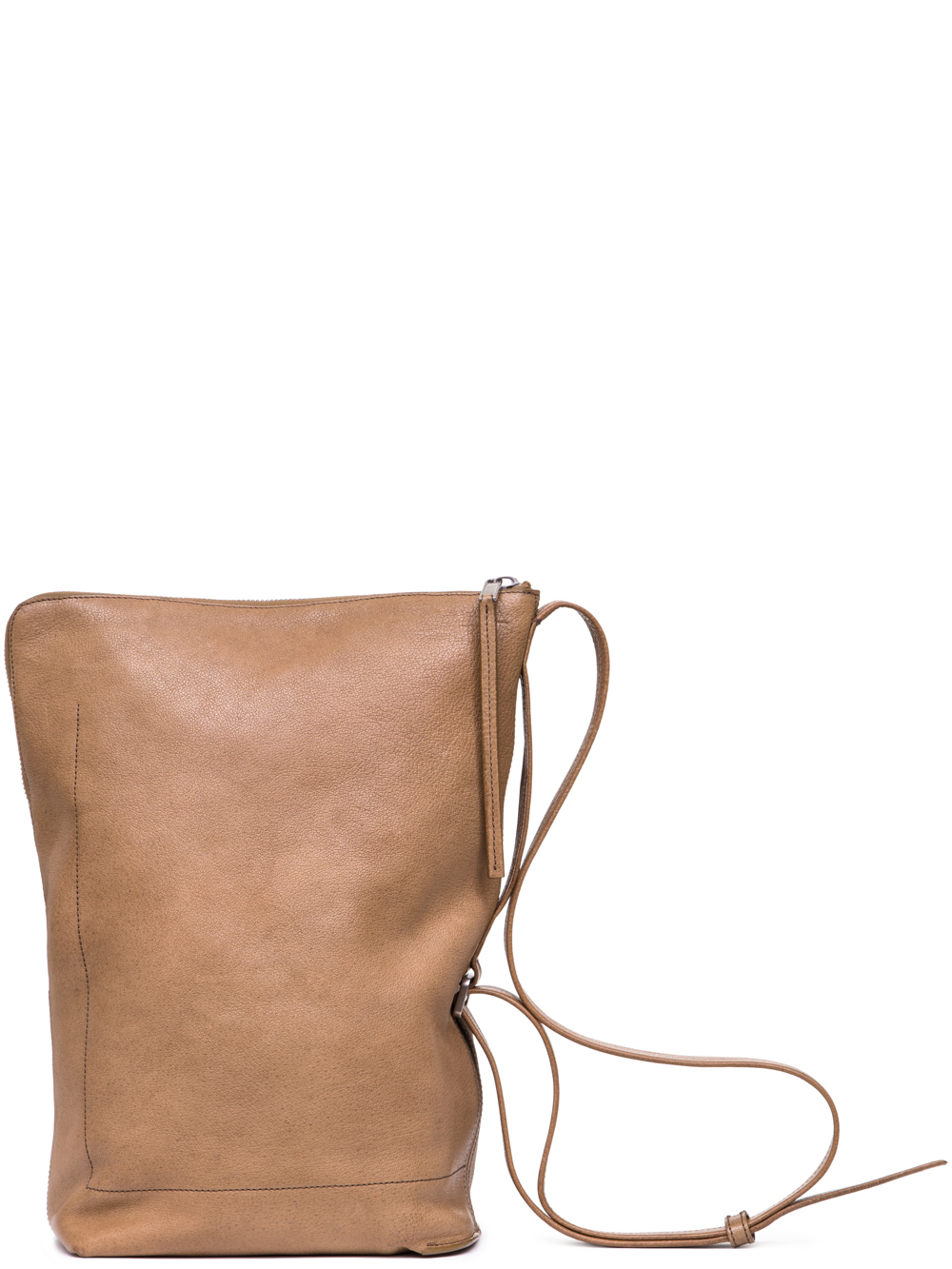 RICK OWENS SS19 BABEL SMALL BUCKET IN MUSTARD GREEN VEGETAL TANNED HORSE LEATHER