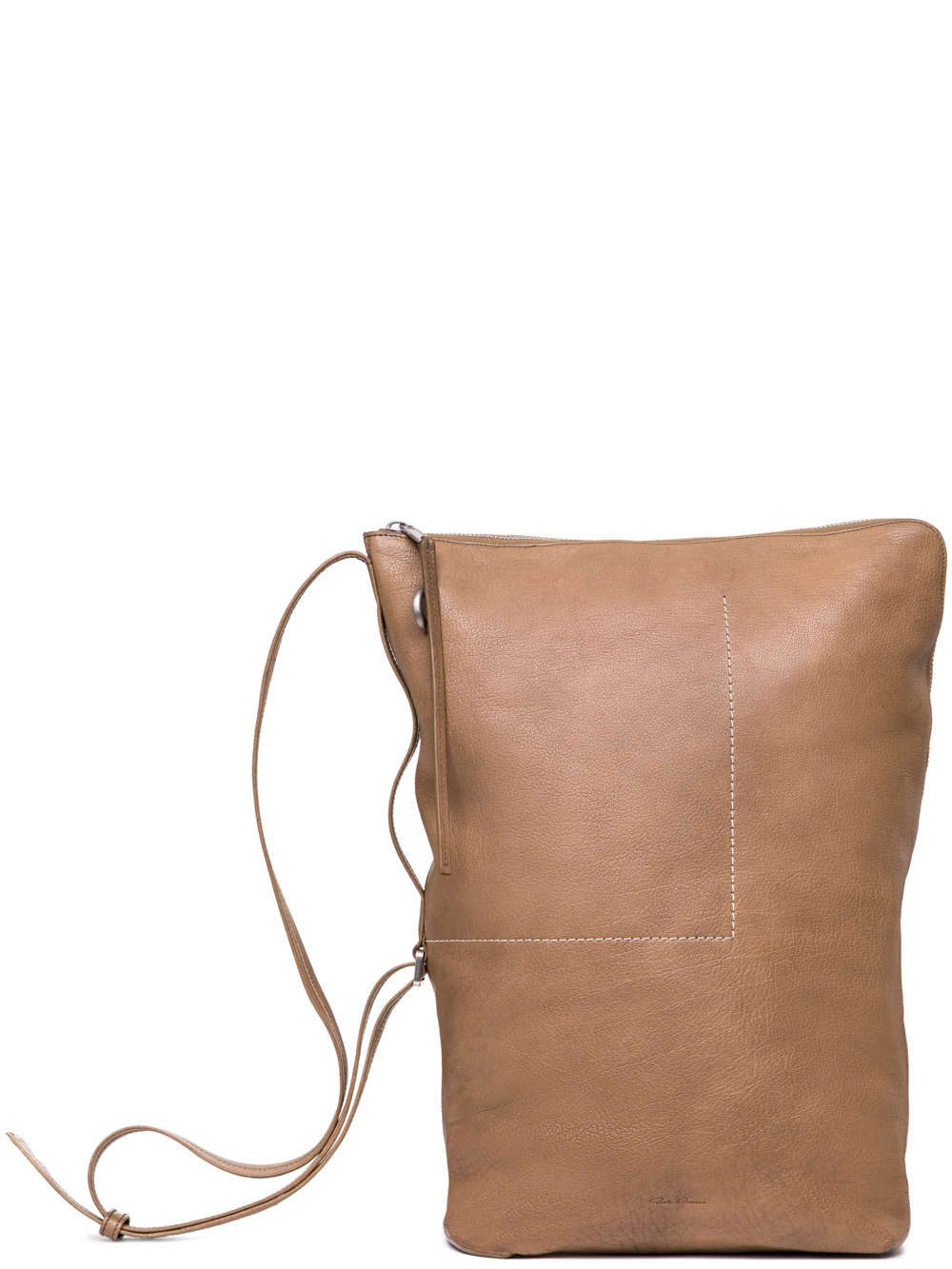 RICK OWENS SS19 BABEL BUCKET BAG IN MUSTARD GREEN BUFFALO LEATHER