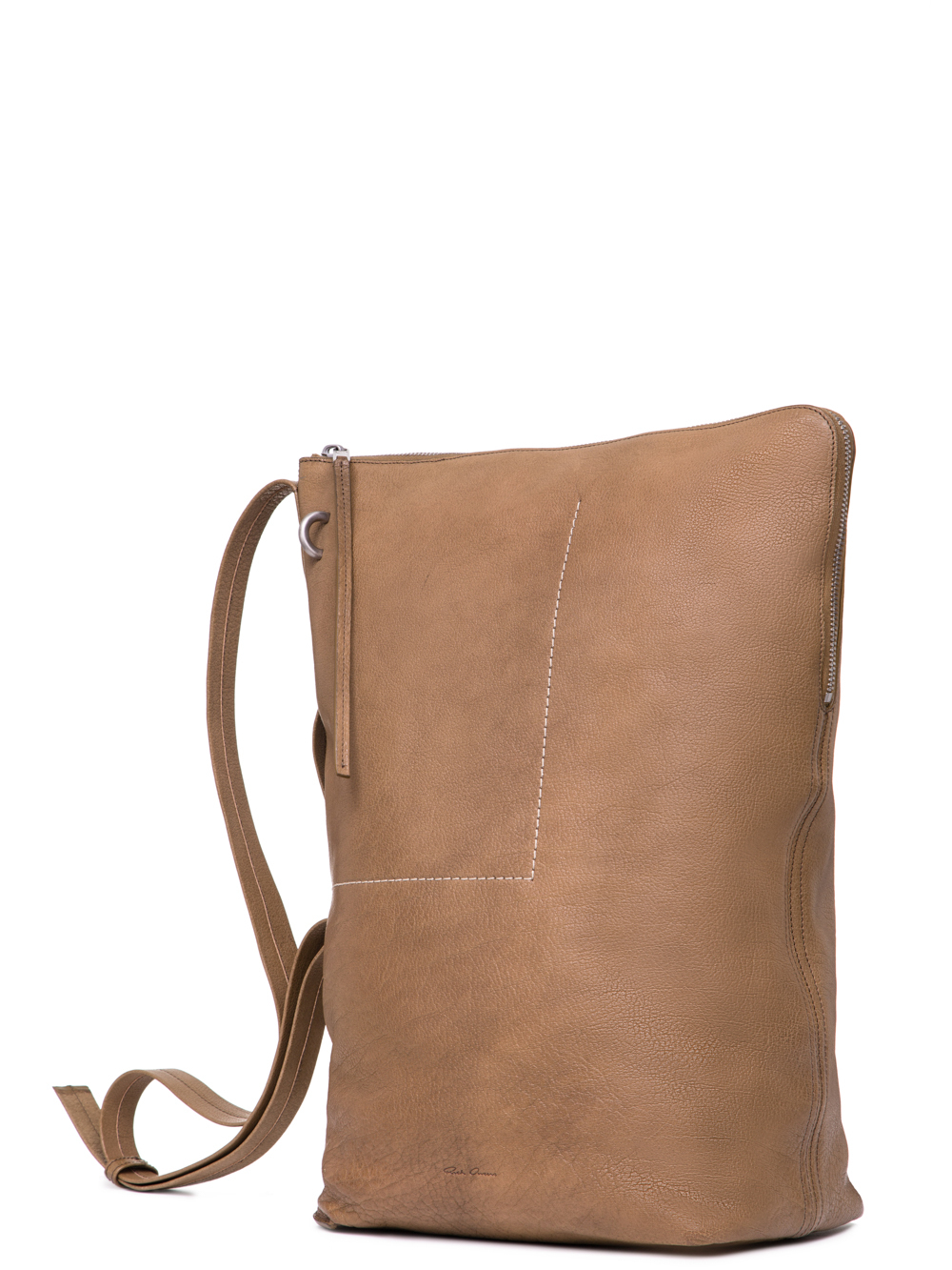 RICK OWENS SS19 BABEL BUCKET BAG IN MUSTARD GREEN BUFFALO LEATHER
