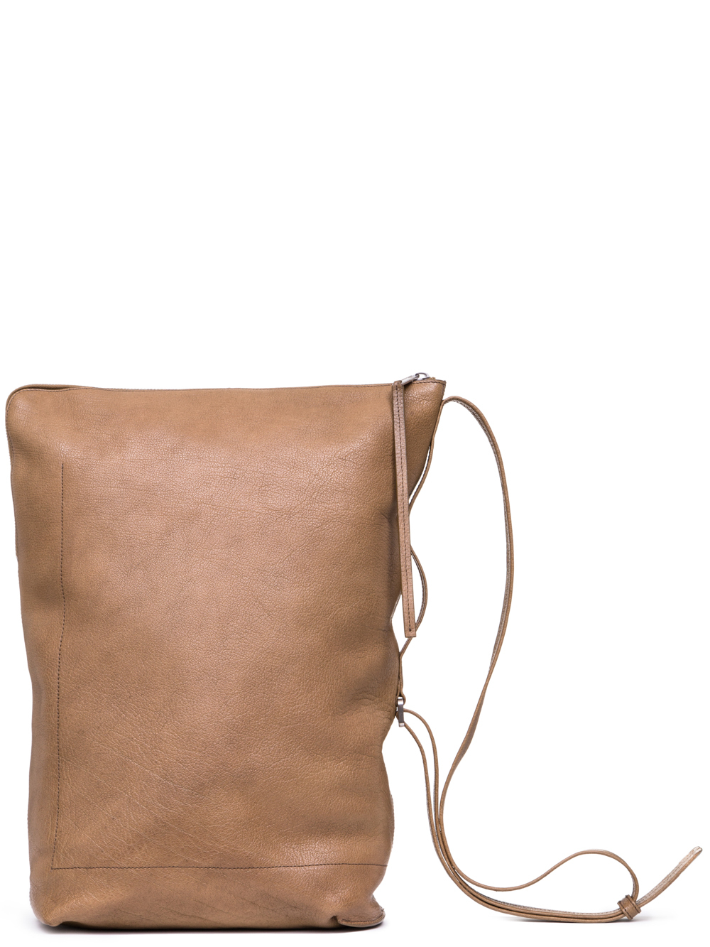 RICK OWENS SS19 BABEL BUCKET BAG IN MUSTARD GREEN BUFFALO LEATHER