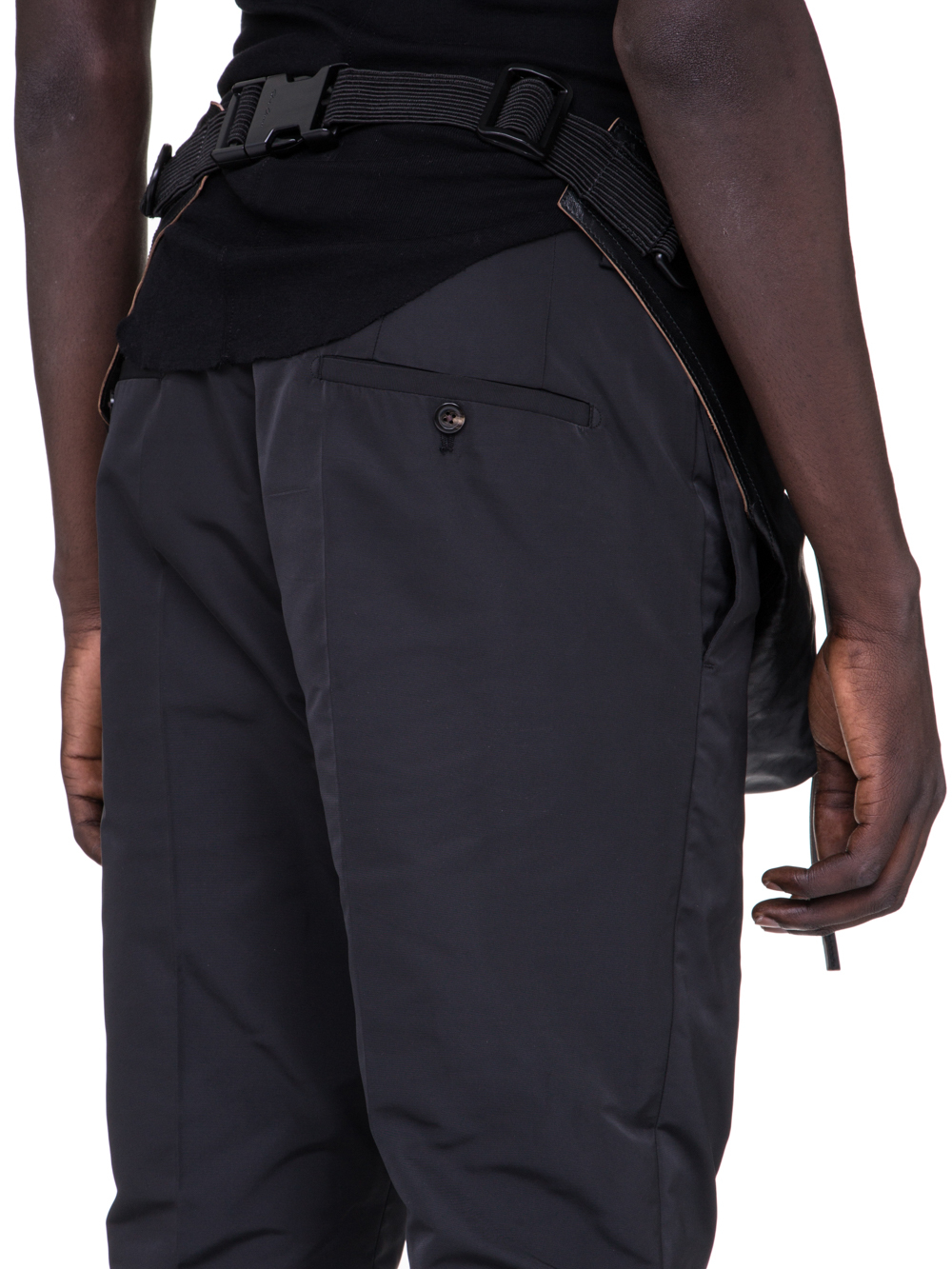 RICK OWENS SS19 BABEL FANNYPACK IN BLACK LEATHER