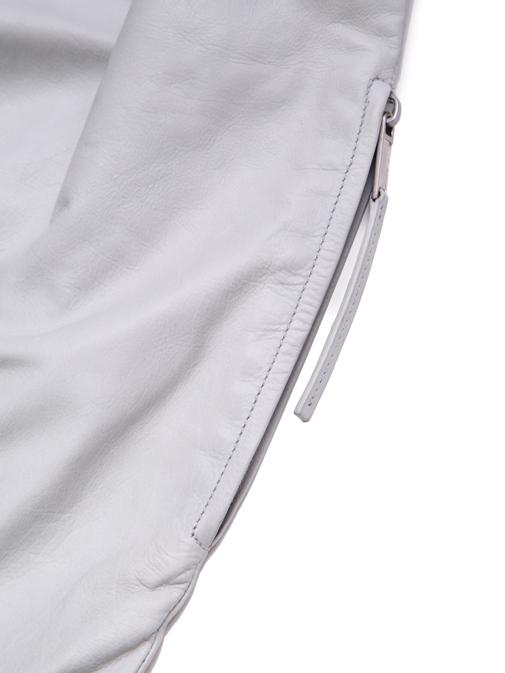 RICK OWENS SS19 BABEL DRAWSTRING BACKPACK IN OYSTER LIGHT GREY BABY CALF LEATHER