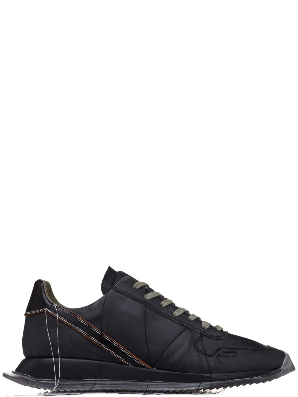 RICK OWENS SS19 BABEL VINTAGE RUNNER LACE UP SNEAKERS IN BLUEJAY BLUE LEATHER