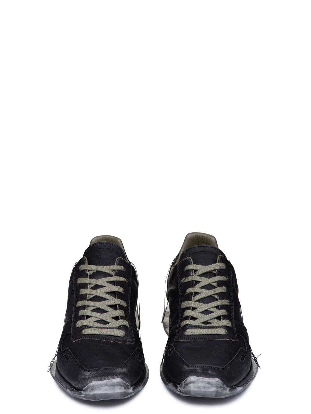 RICK OWENS SS19 BABEL VINTAGE RUNNER LACE UP SNEAKERS IN BLUEJAY BLUE LEATHER