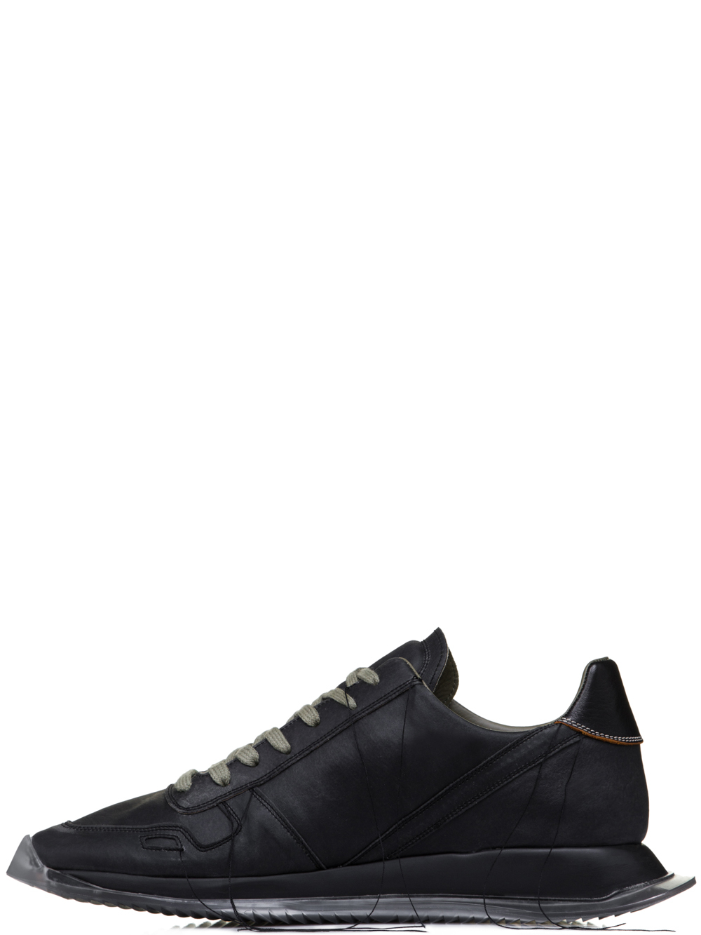 RICK OWENS SS19 BABEL VINTAGE RUNNER LACE UP SNEAKERS IN BLUEJAY BLUE LEATHER