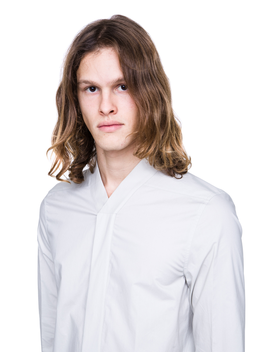 RICK OWENS SS19 BABEL FAUN SHIRT IN OYSTER LIGHT GREY