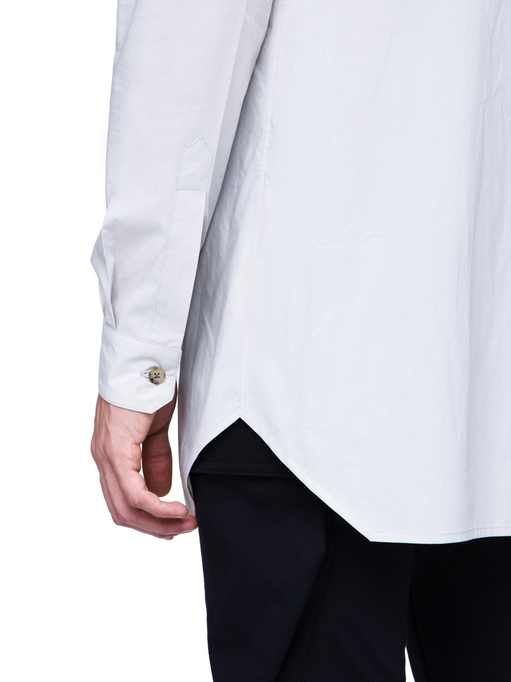 RICK OWENS SS19 BABEL FAUN SHIRT IN OYSTER LIGHT GREY