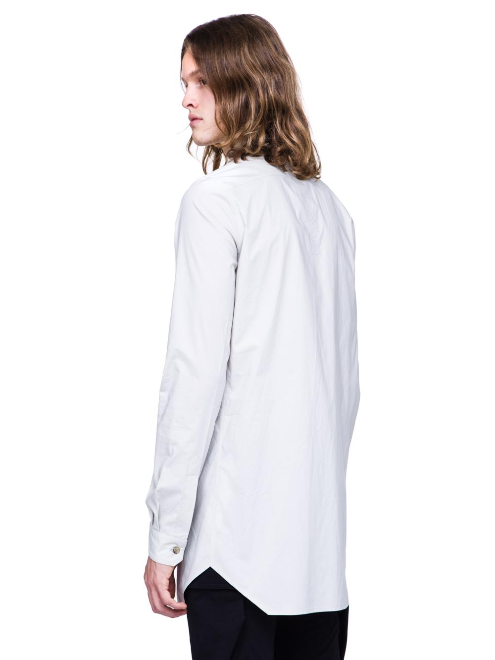 RICK OWENS SS19 BABEL FAUN SHIRT IN OYSTER LIGHT GREY