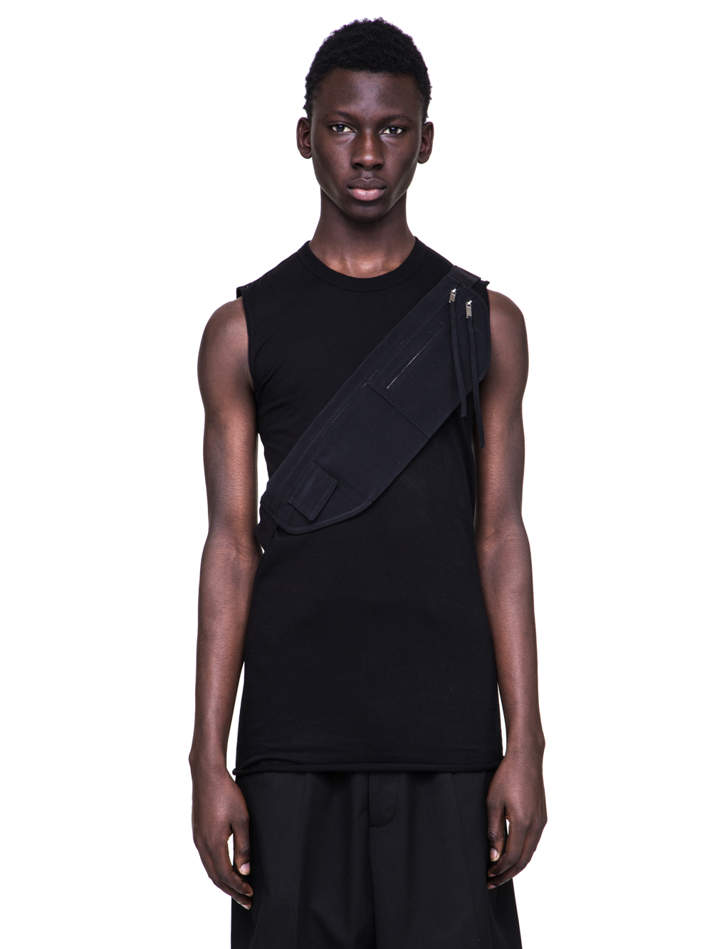 RICK OWENS SS19 BABEL MONEY BELT IN BLACK SILK CREPE