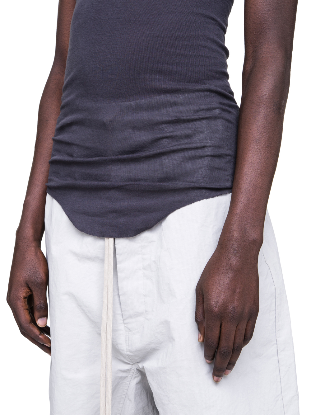 RICK OWENS SS19 BABEL BASIC RIB TANK IN BLUJAY BLUE MINI RIB COTTON
