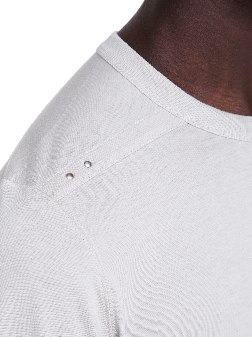 RICK OWENS SS19 BABEL LEVEL TEE IN OYSTER LIGHT GREY COTTON JERSEY