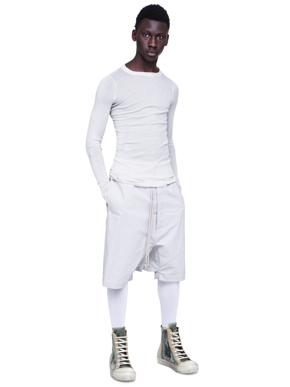 RICK OWENS SS19 BABEL RICK'S PODS IN OYSTER LIGHT GREY