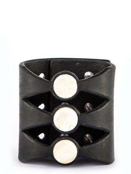 Rick Owens ブラックレザーバングル RICK OWENS - ACCESSORIES - Rick Owens