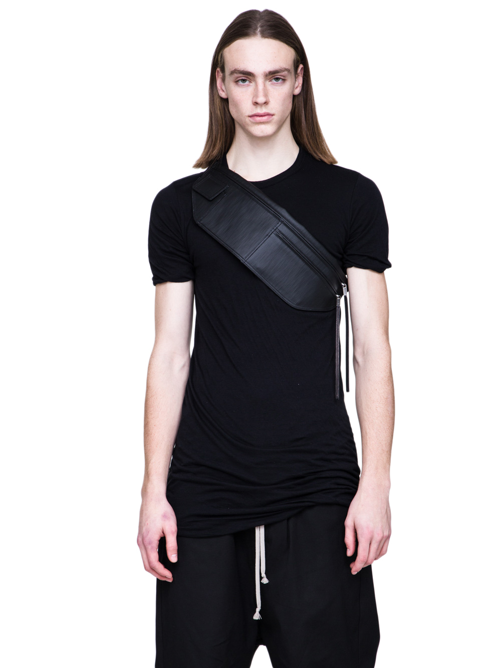 RICK OWENS SS19 BABEL MONEY BELT IN BLACK MATT DENIM
